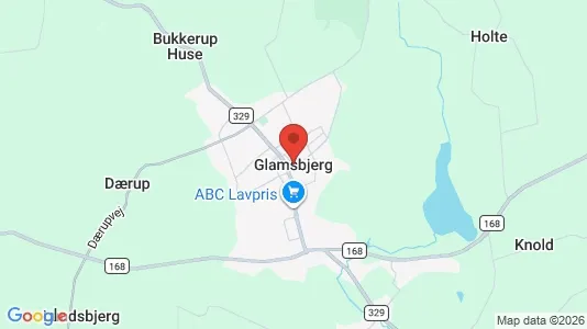 Huse til leje i Glamsbjerg - kort over placeringen