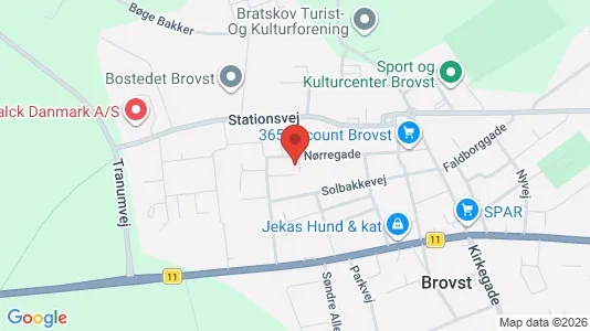 Lejligheder til leje i Brovst - kort over placeringen