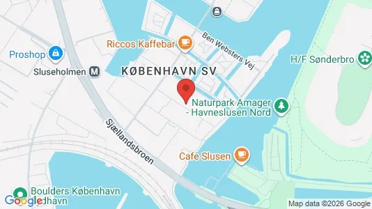 Værelser til leje i København SV - kort over placeringen