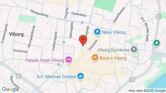 Lejligheder til leje i Viborg - kort over placeringen