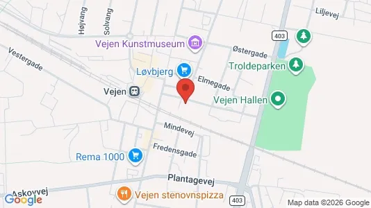 Lejligheder til leje i Vejen - kort over placeringen