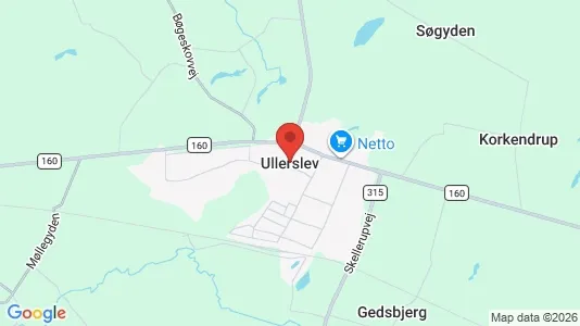 Huse til leje i Ullerslev - kort over placeringen