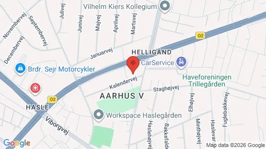 Lejligheder til leje i Århus V - kort over placeringen