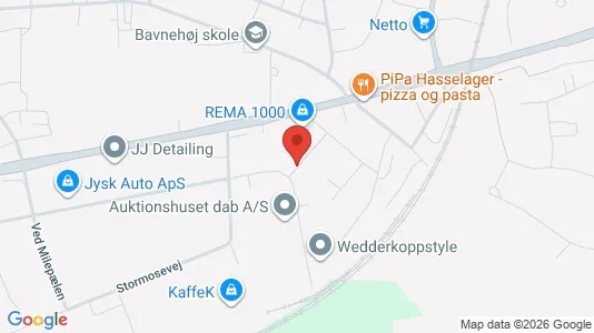 Lejligheder til leje i Hasselager - kort over placeringen