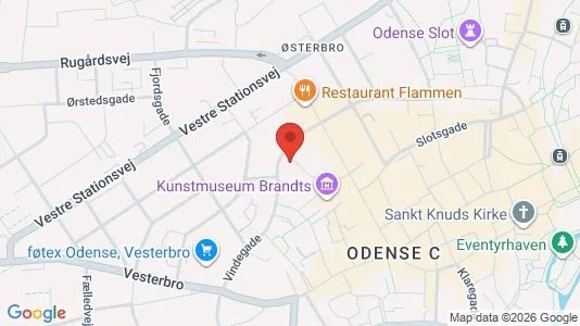 Lejligheder til leje i Odense C - kort over placeringen