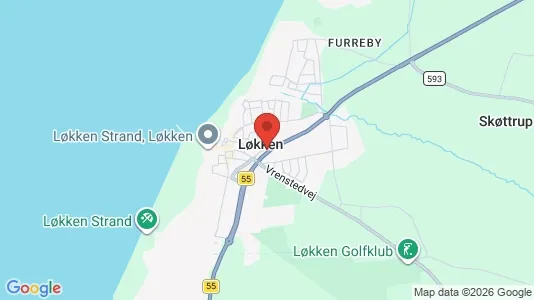 Huse til leje i Løkken - kort over placeringen