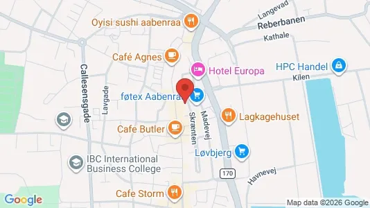 Lejligheder til leje i Aabenraa - kort over placeringen