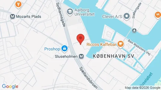 Lejligheder til leje i København SV - kort over placeringen