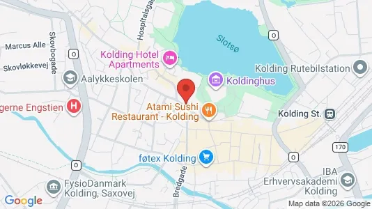 Lejligheder til leje i Kolding - kort over placeringen