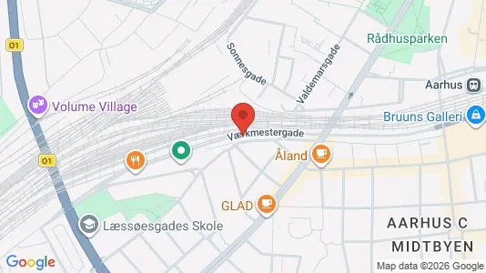 Lejligheder til leje i Århus C - kort over placeringen
