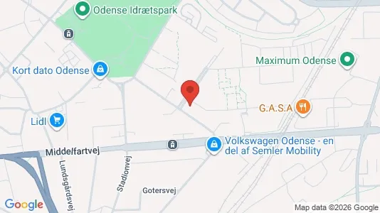 Lejligheder til leje i Odense V - kort over placeringen