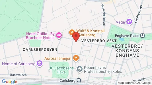 Lejligheder til leje i Vesterbro - kort over placeringen