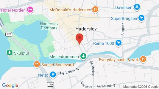 Lejligheder til leje i Haderslev - kort over placeringen