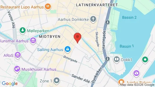Lejligheder til leje i Århus C - kort over placeringen
