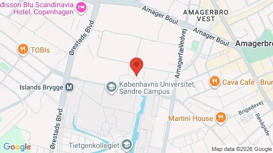 Lejligheder til leje i København S - kort over placeringen