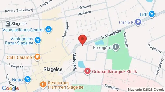 Lejligheder til leje i Slagelse - kort over placeringen