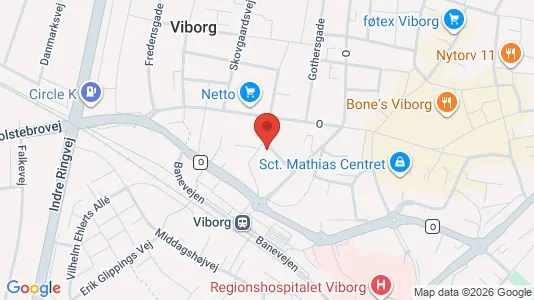 Lejligheder til leje i Viborg - kort over placeringen