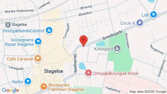 Lejligheder til leje i Slagelse - kort over placeringen