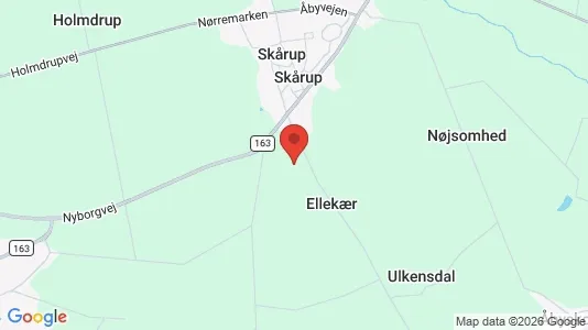 Huse til leje i Skårup Fyn - kort over placeringen