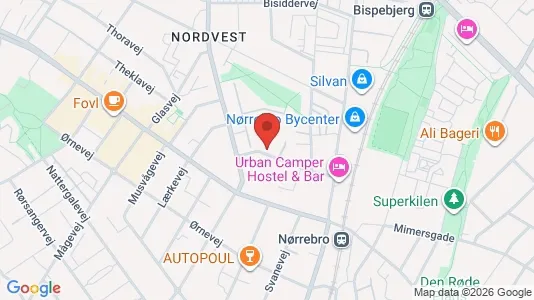 Lejligheder til leje i København NV - kort over placeringen