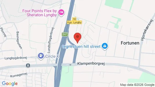 Lejligheder til leje i Kongens Lyngby - kort over placeringen