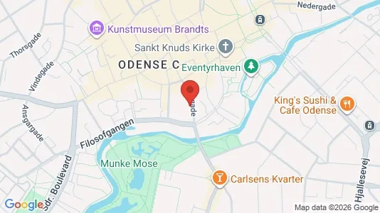 Lejligheder til leje i Odense C - kort over placeringen