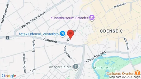 Lejligheder til leje i Odense C - kort over placeringen
