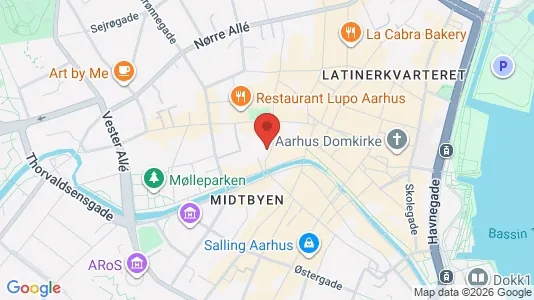 Lejligheder til leje i Århus C - kort over placeringen