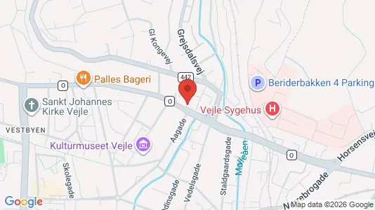 Lejligheder til leje i Vejle Centrum - kort over placeringen