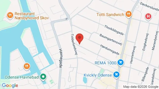 Lejligheder til leje i Odense C - kort over placeringen