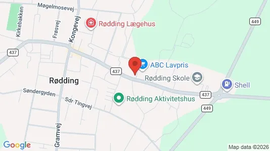 Lejligheder til leje i Rødding - kort over placeringen