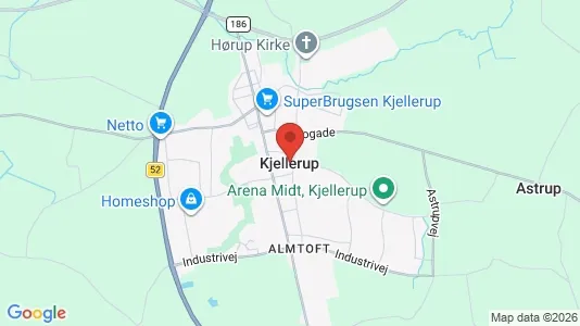 Huse til leje i Kjellerup - kort over placeringen