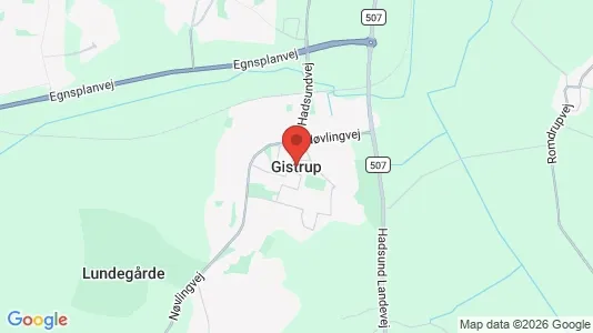Huse til leje i Gistrup - kort over placeringen