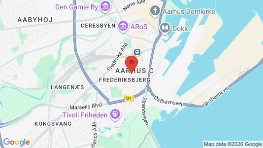 Lejligheder til leje i Århus C - kort over placeringen