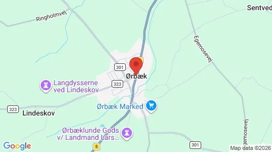 Huse til leje i Ørbæk - kort over placeringen