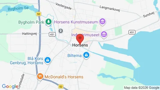 Huse til leje i Horsens - kort over placeringen