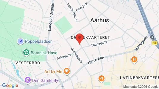 Lejligheder til leje i Århus C - kort over placeringen