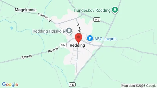 Lejligheder til leje i Rødding - kort over placeringen