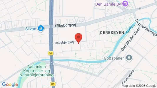 Lejligheder til leje i Århus C - kort over placeringen