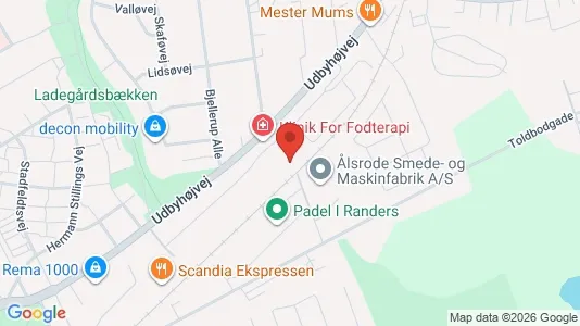 Lejligheder til leje i Randers NØ - kort over placeringen