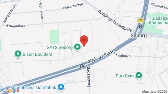 Lejligheder til leje i Søborg - kort over placeringen