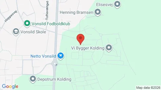 Lejligheder til leje i Kolding - kort over placeringen
