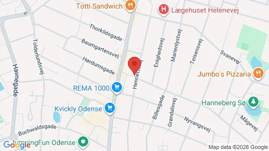 Lejligheder til leje i Odense C - kort over placeringen