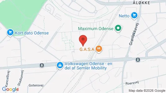 Lejligheder til leje i Odense V - kort over placeringen