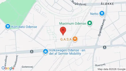 Lejligheder til leje i Odense V - kort over placeringen