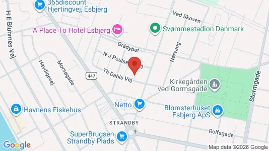 Lejligheder til leje i Esbjerg Centrum - kort over placeringen