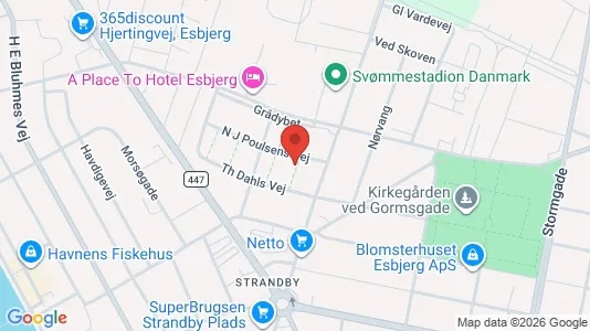 Lejligheder til leje i Esbjerg Centrum - kort over placeringen