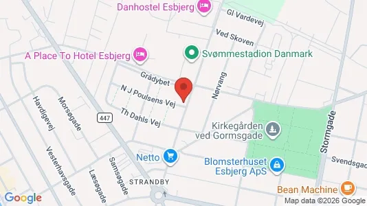 Lejligheder til leje i Esbjerg Centrum - kort over placeringen