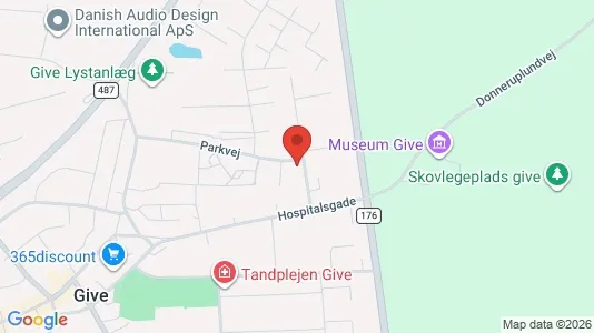 Lejligheder til leje i Give - kort over placeringen