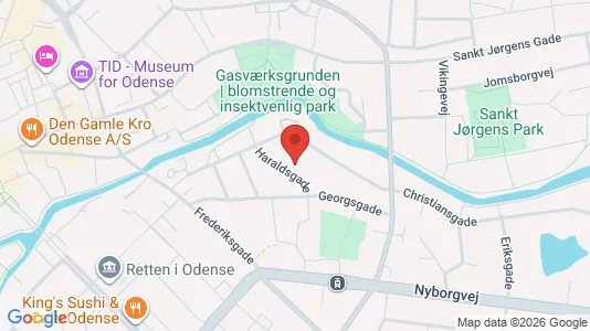 Lejligheder til leje i Odense C - kort over placeringen